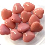 0070007 Opaque Pink Heart 7 Pc.-0