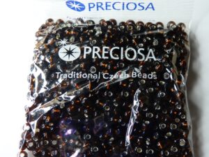5-0-17140SL Silver Lined Dark Topaz 5/0 Preciosa Rocailles ± 50 gram.-5574