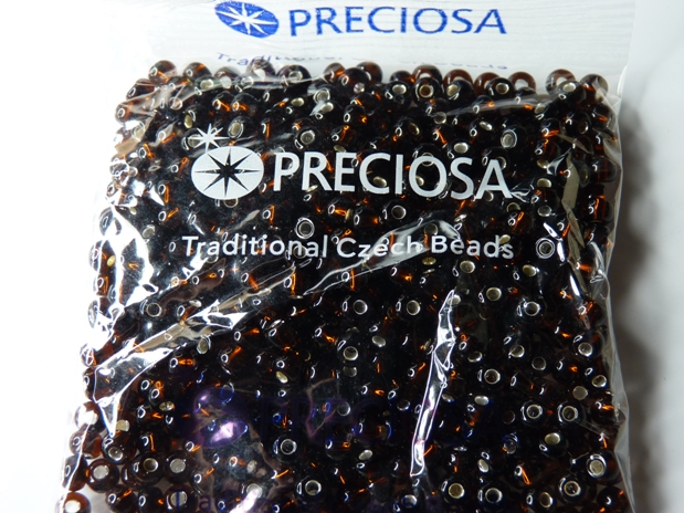 5-0-17140SL Silver Lined Dark Topaz 5/0 Preciosa Rocailles ± 50 gram.-5574