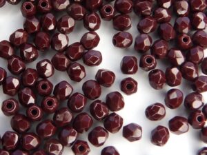 0030232 Opaque Cocoa brown facet 3 mm. 60 Pc.-0