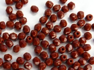 0030256 Opaque Medium Chocotate Brown facet 3 mm. 60 Pc.-0