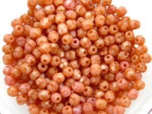 0070354 Pink Coral Facet 3 mm. 60 Pc.-0