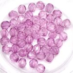 0070373 Crystal Pink coated Facet 4 mm. 50 Pc.-0