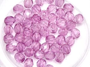 0070373 Crystal Pink coated Facet 4 mm. 50 Pc.-0