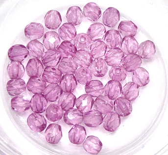 0070373 Crystal Pink coated Facet 4 mm. 50 Pc.-0