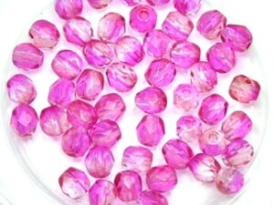 0070400 Crystal Hot Cranberry Coated Facet 4 mm. 50 Pc.-0