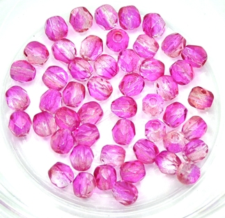0070400 Crystal Hot Cranberry Coated Facet 4 mm. 50 Pc.-0