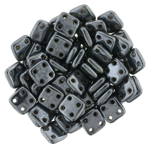 CMQT-23980-14400 CzechMates QuadraTile Jet Hematite-0 CMQT-23980-14400 CzechMates QuadraTile Jet Hematite-0