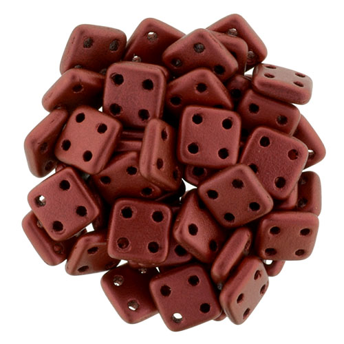 CMQT-00030-01890 CzechMates QuadraTile Matte Metallic Lava Red-0 CMQT-00030-01890 CzechMates QuadraTile Matte Metallic Lava Red-0