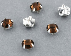 SS20-10220-Silver Extra Chaton Rose Montees Smoke Topaz Silver 15 Pc.-0