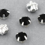 SS20-23980-Silver Extra Chaton Rose Montees Jet Silver 15 Pc.-0