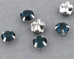 SS20-30340-Silver Extra Chaton Rose Montees Montana Sapphire Silver 15 Pc.-5780