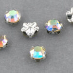 SS20-00030-28701-Silver Extra Chaton Rose Montees Crystal AB Silver 15 Pc.-0