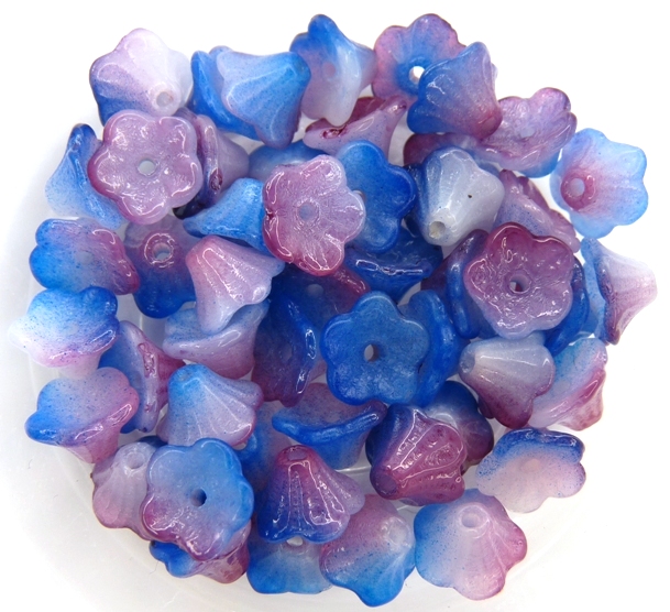 FLC-03000-95101 Flower Cup White Funky Blue 50 Pc.-0