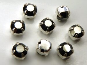 MCC-SS20-SLV-23980-14400 MC-Chatons Jet Hematite in Silver Setting 10 Pc.-0