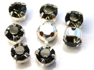 MCC-SS20-SLV-40010 MC-Chatons Black-Diamond in Silver Setting 10 Pc.-0