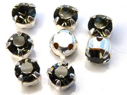 MCC-SS20-SLV-40010 MC-Chatons Black-Diamond in Silver Setting 10 Pc.-0 MCC-SS20-SLV-40010 MC-Chatons Black-Diamond in Silver Setting 10 Pc.-0