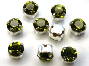 MCC-SS20-SLV-50230 MC-Chatons Olivine in Silver Setting 10 Pc.-0