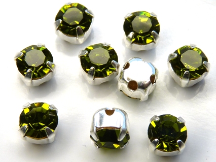 MCC-SS20-SLV-50230 MC-Chatons Olivine in Silver Setting 10 Pc.-0 MCC-SS20-SLV-50230 MC-Chatons Olivine in Silver Setting 10 Pc.-0