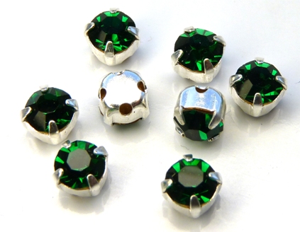 MCC-SS20-SLV-50730 MC-Chatons Emerald in Silver Setting 10 Pc.-0