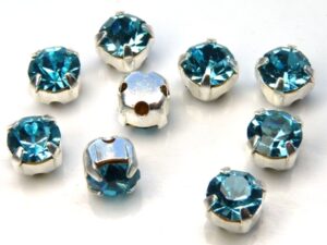 MCC-SS20-SLV-60010 MC-Chatons Aquamarine in Silver Setting 10 Pc.-0