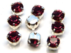 MCC-SS20-SLV-70350 MC-Chatons Fuchsia in Silver Setting 10 Pc.-0