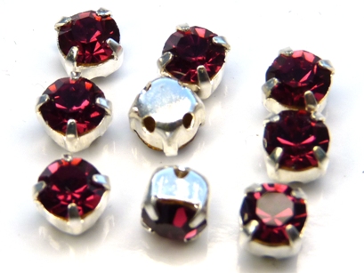 MCC-SS20-SLV-70350 MC-Chatons Fuchsia in Silver Setting 10 Pc.-0