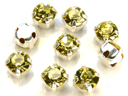 MCC-SS20-SLV-80100 MC-Chatons Jonquil in Silver Setting 10 Pc.-0
