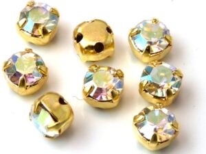 MCC-SS20-GLD-00030-28701 MC-Chatons Crystal AB in Gold Setting 10 Pc.-0