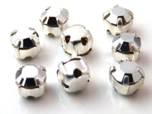 MCC-SS20-SLV-00030-27021 MC-Chatons Crystal Full Labrador in Silver Setting 10 Pc.-0
