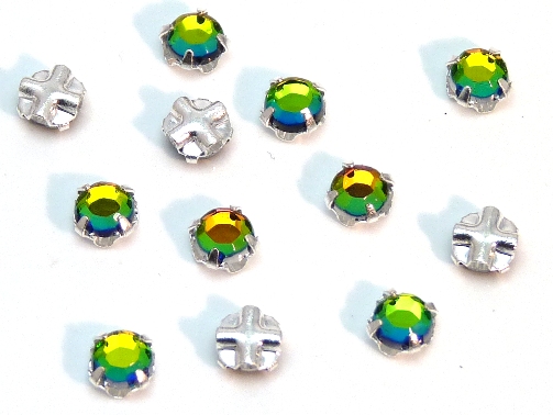 SS20-00030-28136-Silver Extra Chaton Rose Montees Crystal Vitrail Medium Silver 15 Pc.-5770