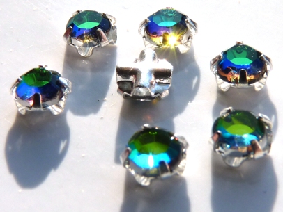 SS20-00030-28136-Silver Extra Chaton Rose Montees Crystal Vitrail Medium Silver 15 Pc.-5789