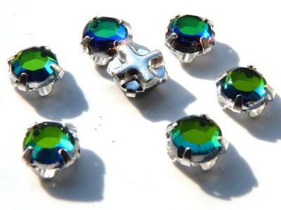 SS20-00030-28136-Silver Extra Chaton Rose Montees Crystal Vitrail Medium Silver 15 Pc.-5788
