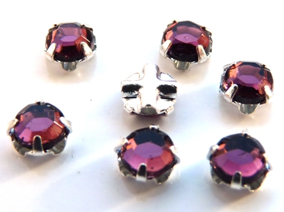 SS20-20050-Silver Extra Chaton Rose Montees Amethyst Silver 15 Pc.-0