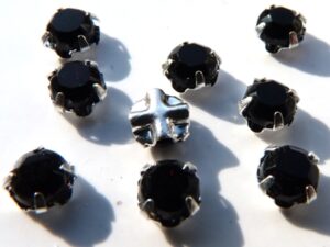 SS20-23980-Silver Extra Chaton Rose Montees Jet Silver 15 Pc.-5785