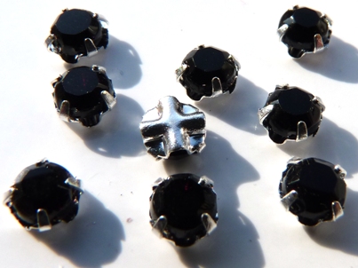 SS20-23980-Silver Extra Chaton Rose Montees Jet Silver 15 Pc.-5785