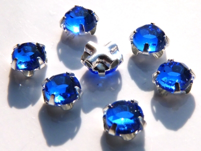 SS20-30050-Silver Extra Chaton Rose Montees Sapphire Silver 15 Pc.-0 SS20-30050-Silver Extra Chaton Rose Montees Sapphire Silver 15 Pc.-0