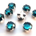 SS20-30340-Silver Extra Chaton Rose Montees Montana Sapphire Silver 15 Pc.-0