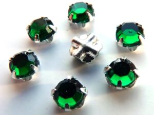 SS20-50730-Silver Extra Chaton Rose Montees Emerald Silver 15 Pc.-0