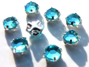 SS20-60010-Silver Extra Chaton Rose Montees Aquamarine Silver 15 Pc.-0