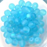 0090213 Matt Aqua Rainbow Round 6 mm. 40 Pc.-0