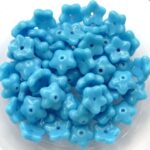 0090264 Opaque Dark Blue Turquoise Flower 40 Pc.-0