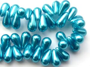 0090267 Aqua Glass Pearl Drop 30 Pc.-0