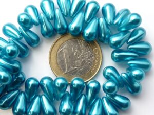0090267 Aqua Glass Pearl Drop 30 Pc.-6011