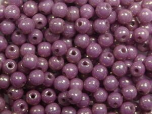 03-R-02010-14496 Alabaster Violet Gold Luster Round 3 mm. 100 Pc. - Afbeelding 1