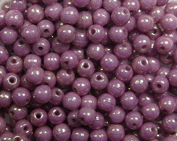 03-R-02010-14496 Round 3 mm Alabaster Violet Gold Luster