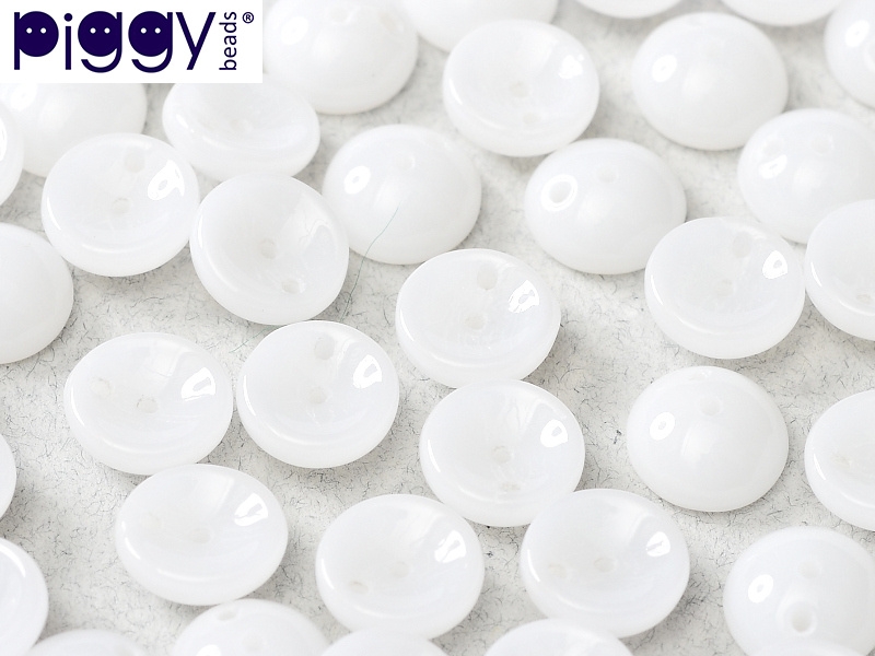 PGY-03000 Chalk White Piggy Beads 50 Pc.-0 PGY-03000 Chalk White Piggy Beads 50 Pc.-0