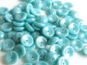 PGY-63020-14400 Lustered Opaque Blue Turquoise Piggy Bead 50 Pc.-0