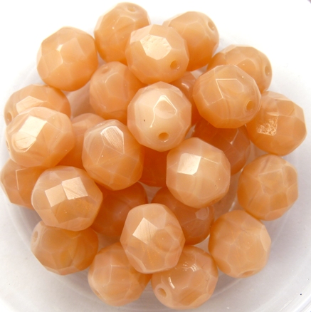 0070322 Milky Apricot Facet 8 mm. 10 Pc.-0 0070322 Milky Apricot Facet 8 mm. 10 Pc.-0