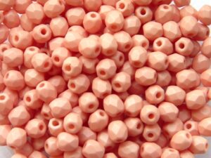 FP1-03-29563AL Saturated Peach Czech Glass Facet Firepolish 3mm